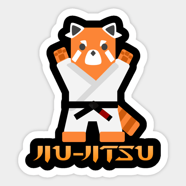 Jiu-Jitsu Red Panda -Black Belt- Sticker by TheConcernedPanda